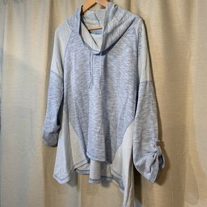 Calvin Klein Heather Baby Blue Track Sweater